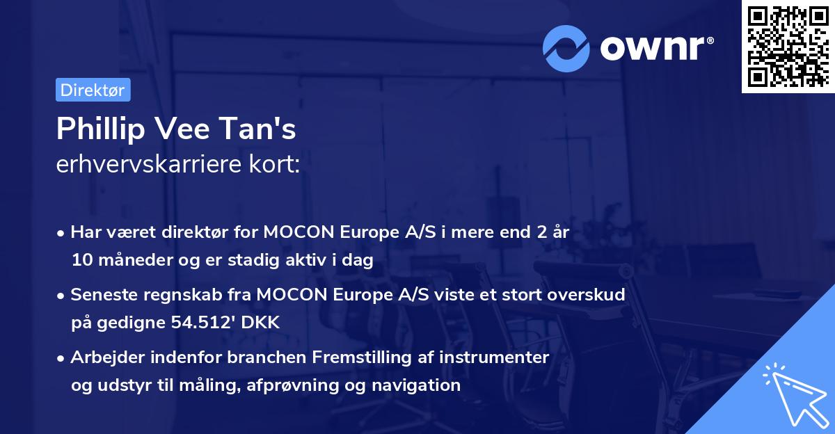 Phillip Vee Tan's erhvervskarriere kort