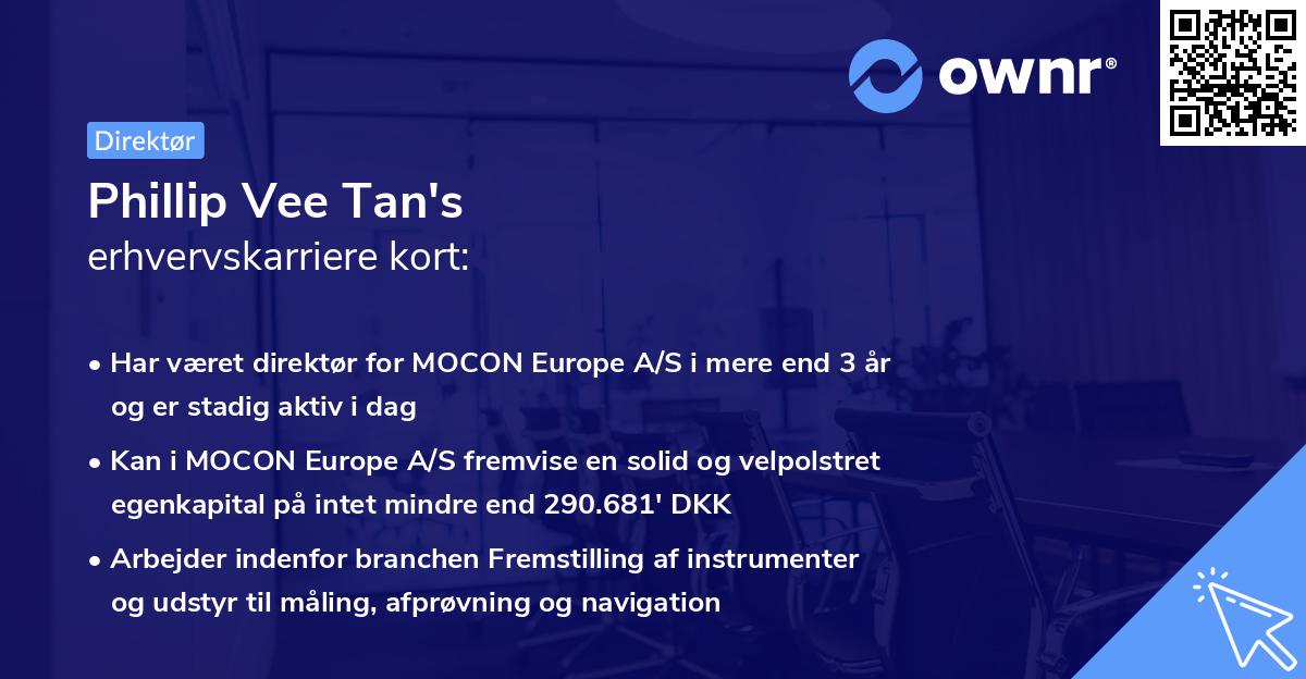 Phillip Vee Tan's erhvervskarriere kort