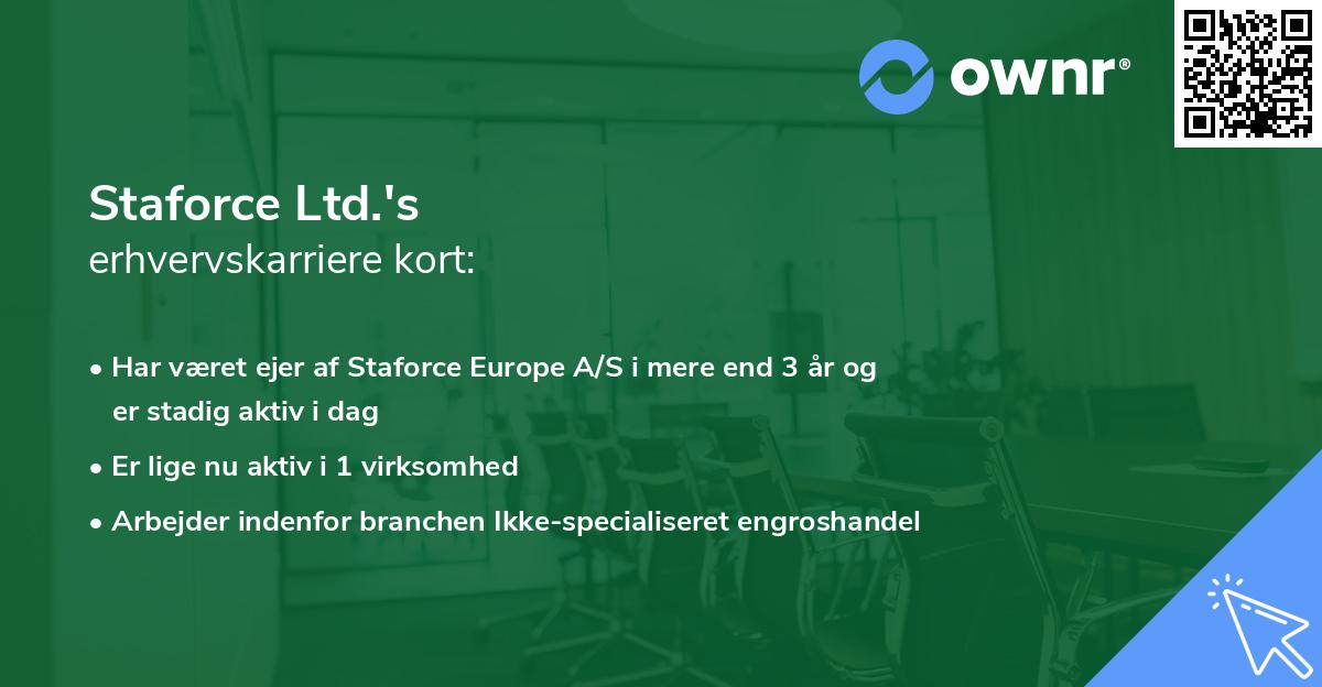 Staforce Ltd.'s erhvervskarriere kort