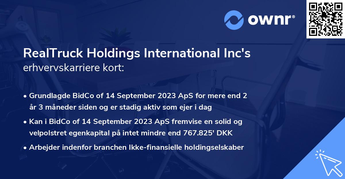 RealTruck Holdings International Inc's erhvervskarriere kort