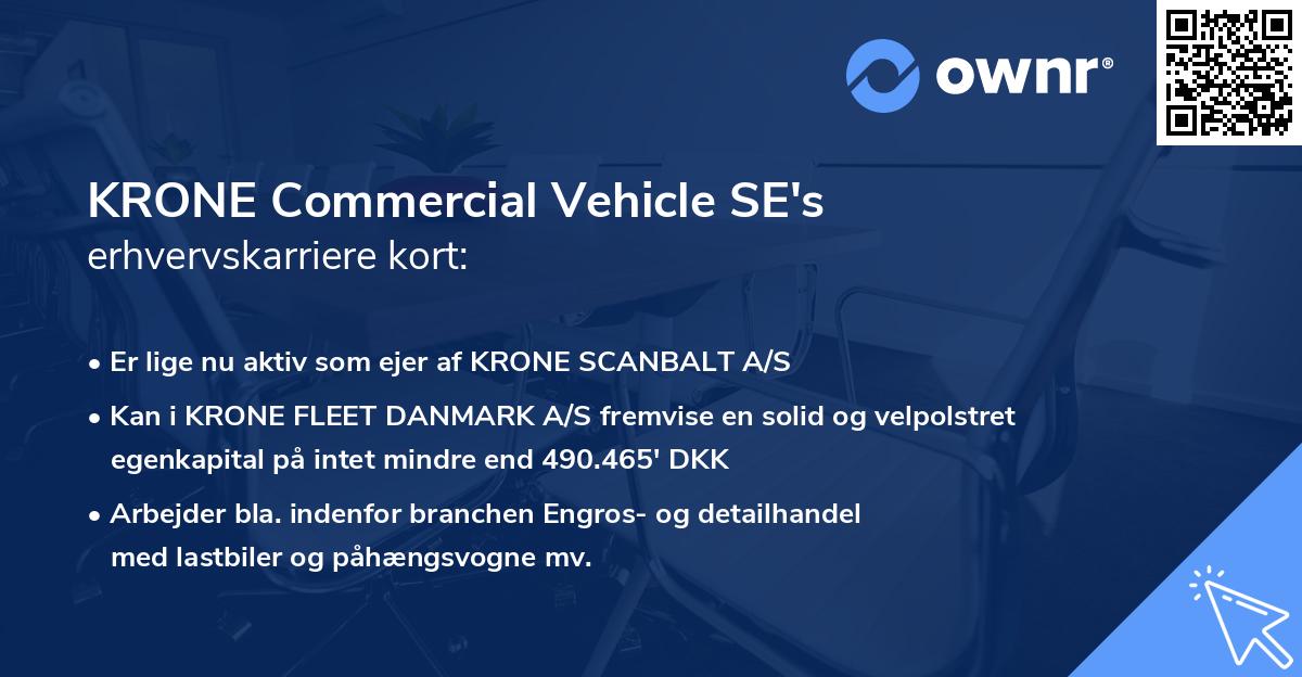 KRONE Commercial Vehicle SE's erhvervskarriere kort