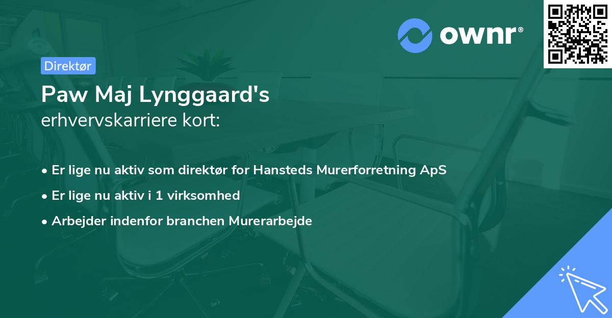 Paw Maj Lynggaard's erhvervskarriere kort