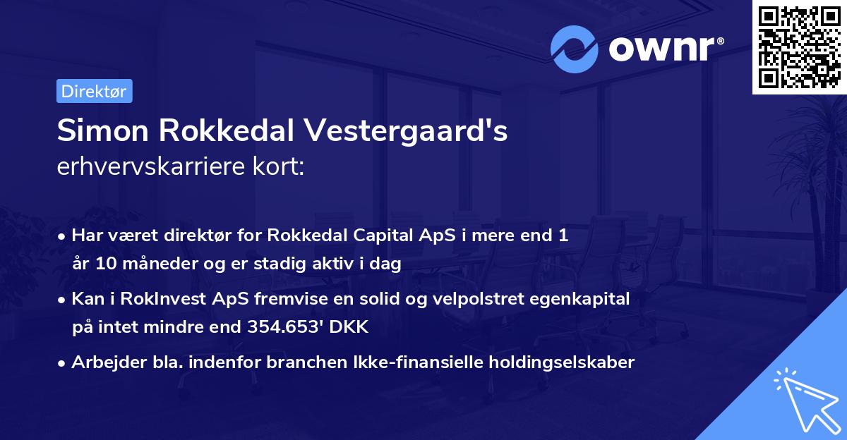 Simon Rokkedal Vestergaard's erhvervskarriere kort