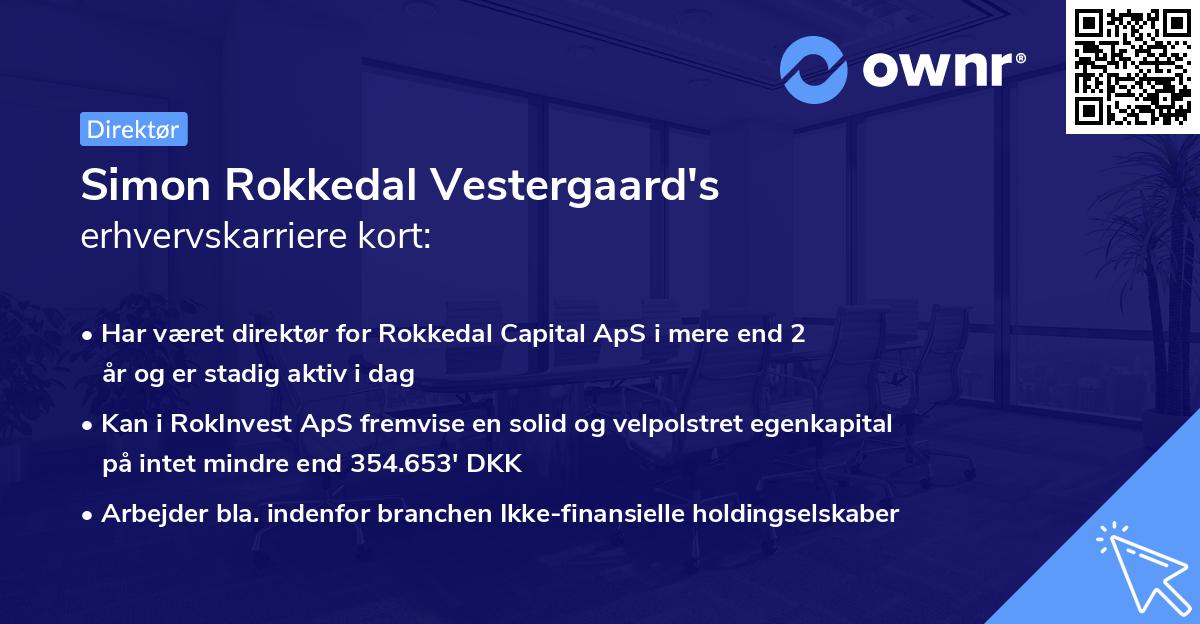 Simon Rokkedal Vestergaard's erhvervskarriere kort
