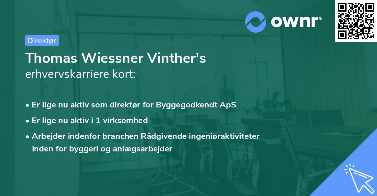 Thomas Wiessner Vinther's erhvervskarriere kort