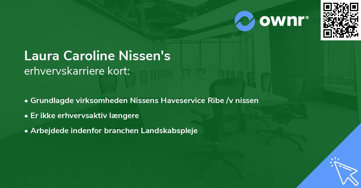 Laura Caroline Nissen's erhvervskarriere kort