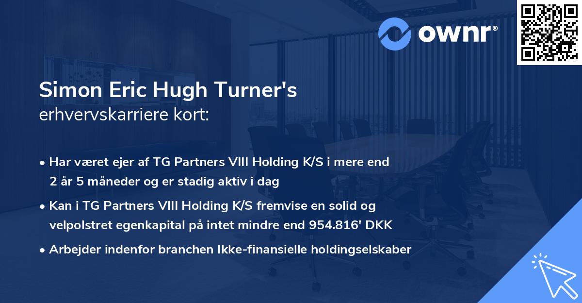 Simon Eric Hugh Turner's erhvervskarriere kort