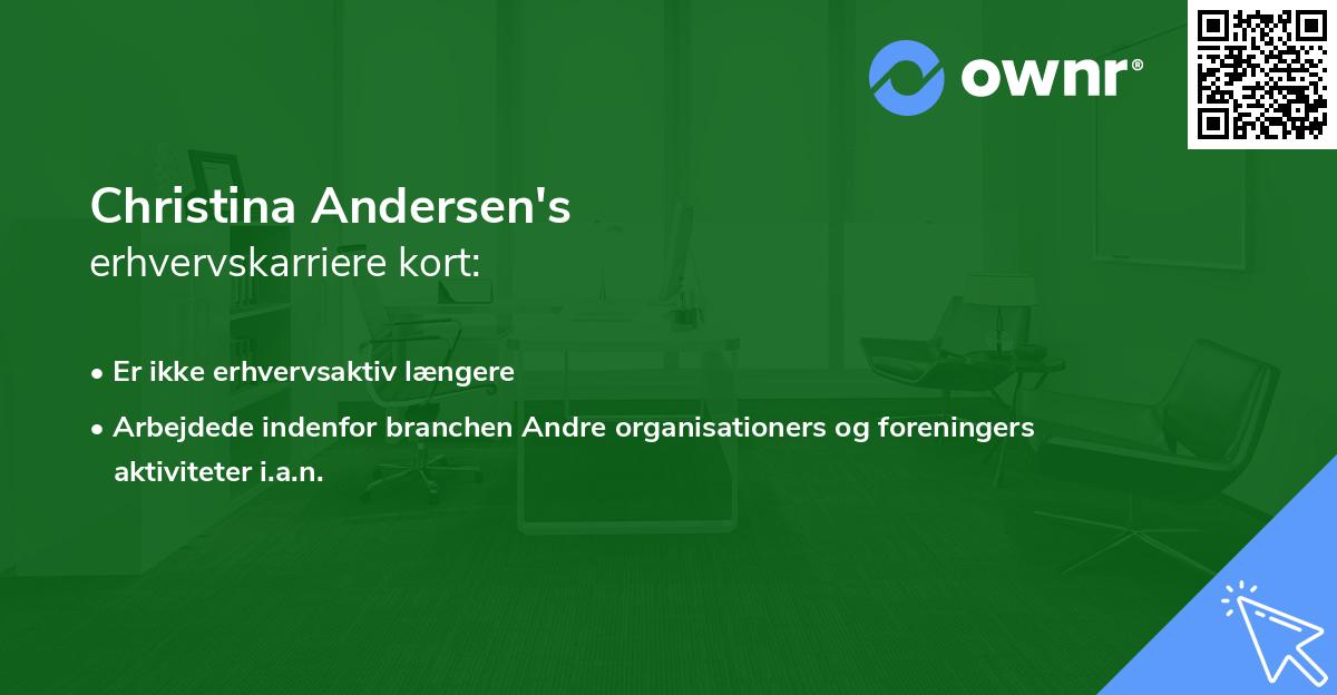 Christina Andersen's erhvervskarriere kort