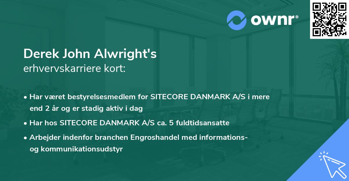 Derek John Alwright's erhvervskarriere kort