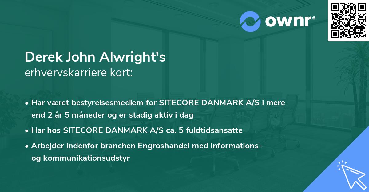 Derek John Alwright's erhvervskarriere kort