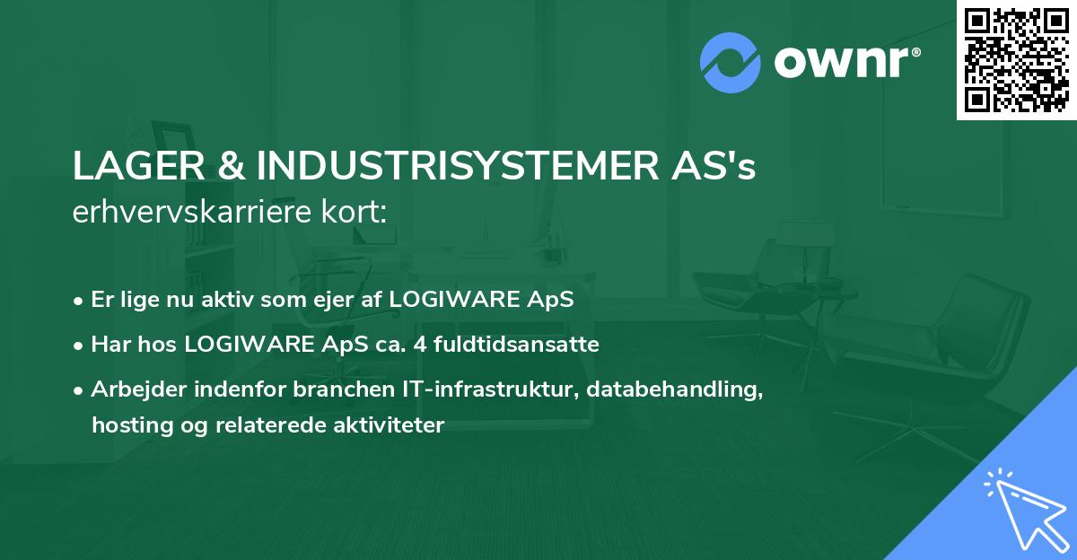 LAGER & INDUSTRISYSTEMER AS's erhvervskarriere kort
