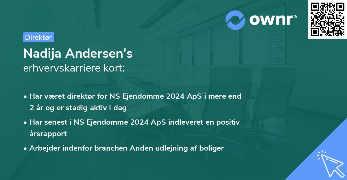 Nadija Andersen's erhvervskarriere kort