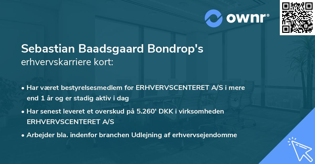 Sebastian Baadsgaard Bondrop's erhvervskarriere kort