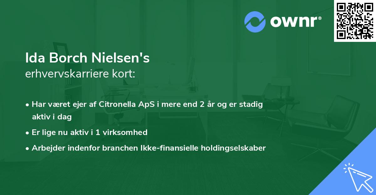 Ida Borch Nielsen's erhvervskarriere kort