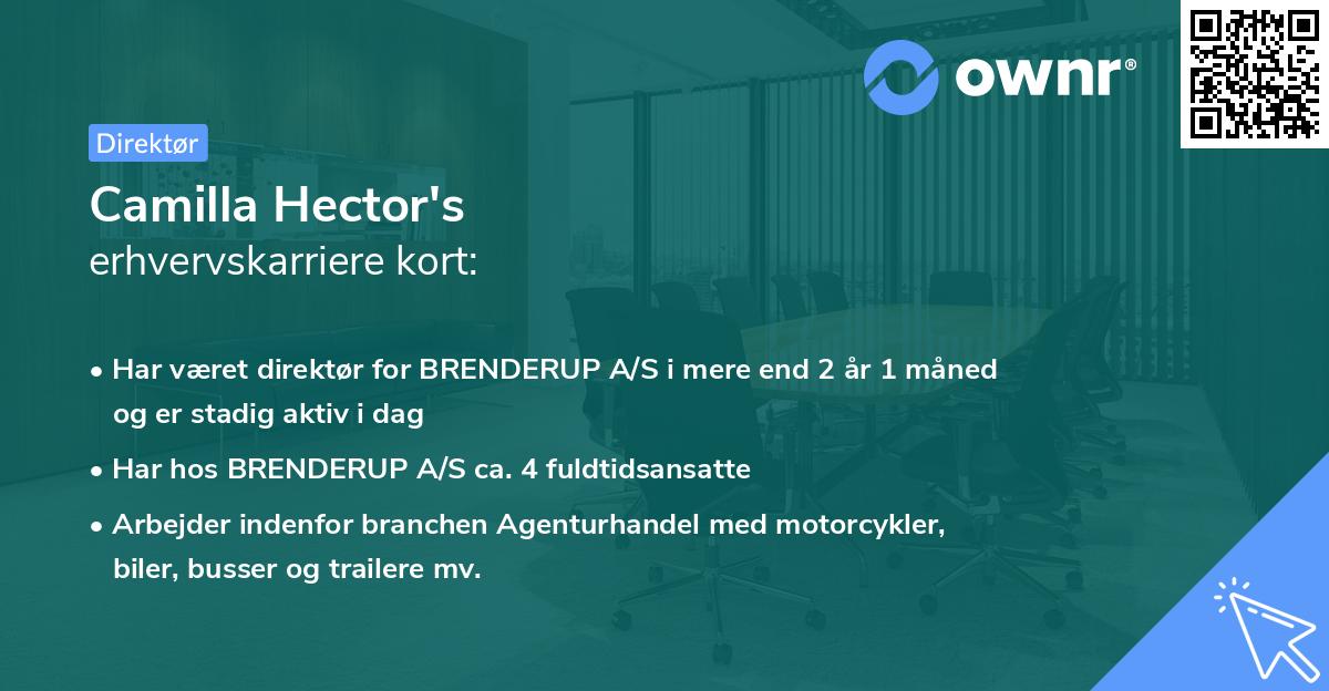 Camilla Hector's erhvervskarriere kort