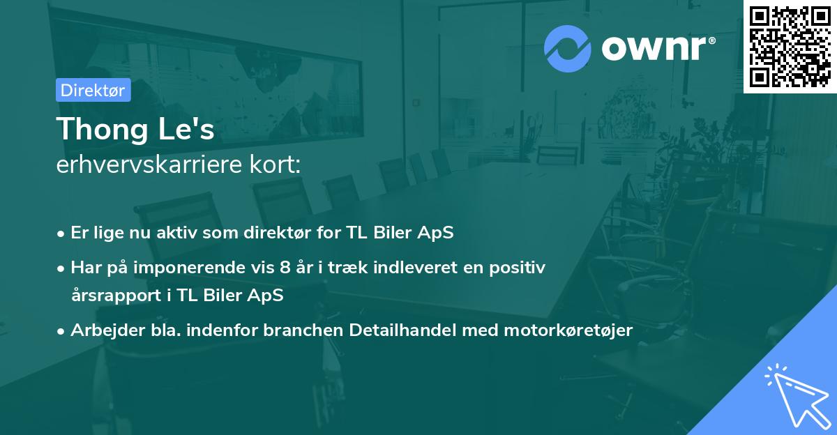 Thong Le's erhvervskarriere kort