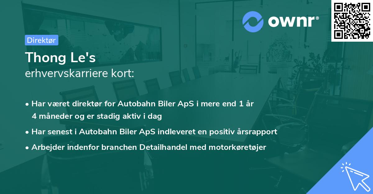 Thong Le's erhvervskarriere kort