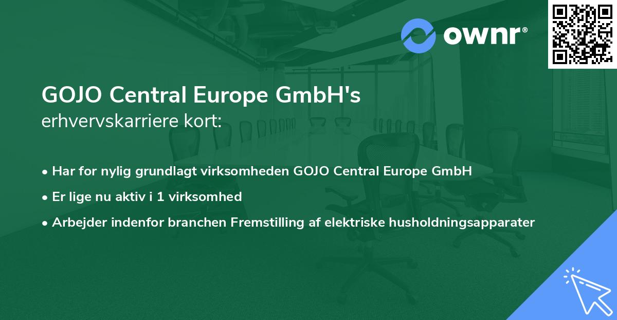 GOJO Central Europe GmbH's erhvervskarriere kort