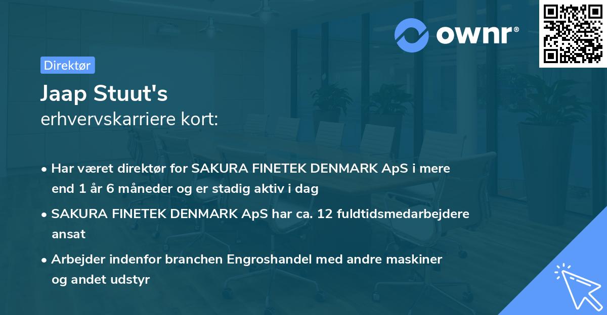 Jaap Stuut's erhvervskarriere kort