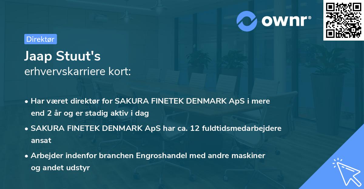 Jaap Stuut's erhvervskarriere kort