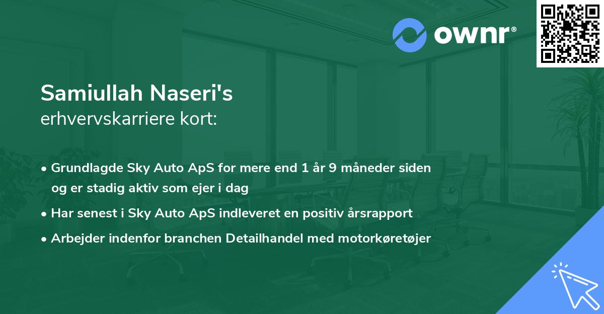 Samiullah Naseri's erhvervskarriere kort