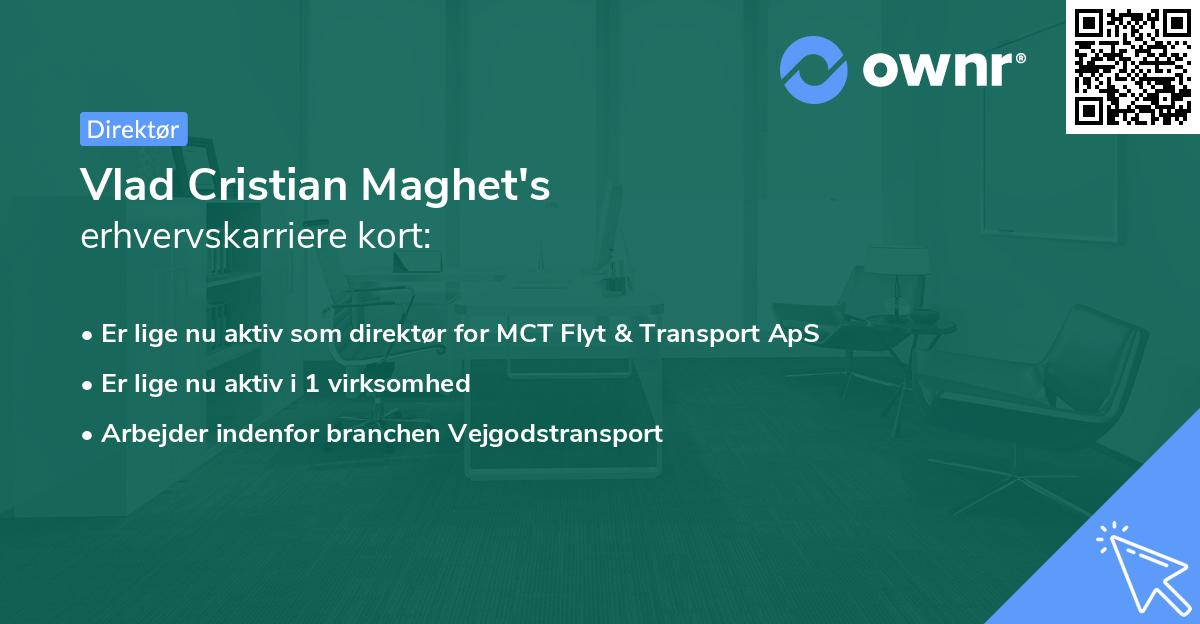 Vlad Cristian Maghet's erhvervskarriere kort