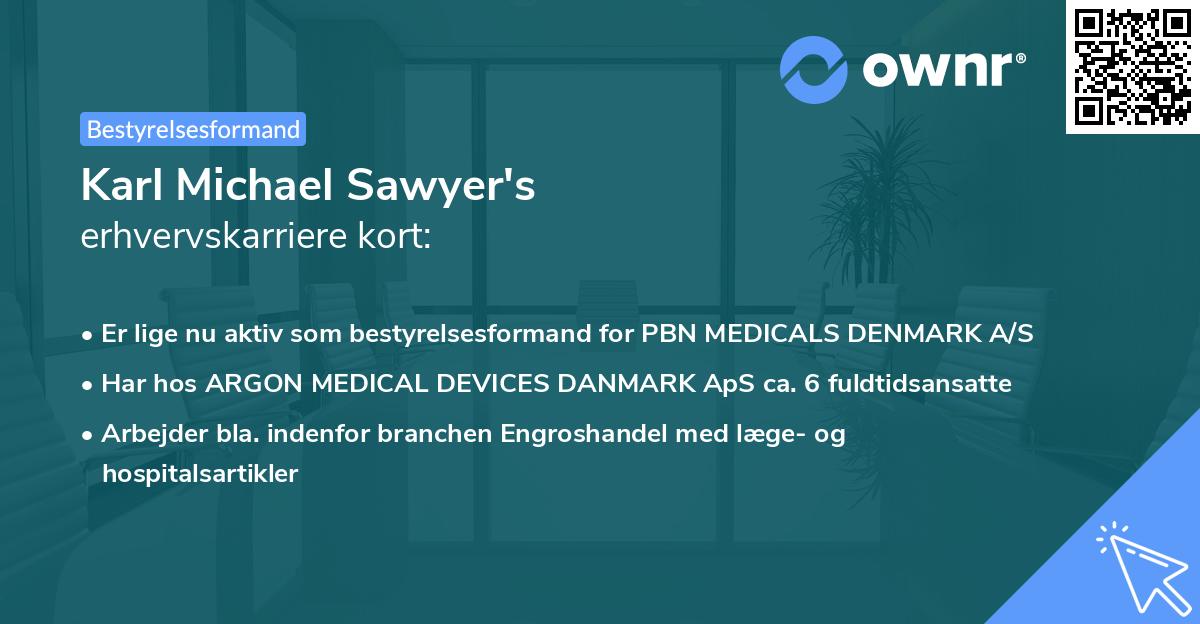 Karl Michael Sawyer's erhvervskarriere kort