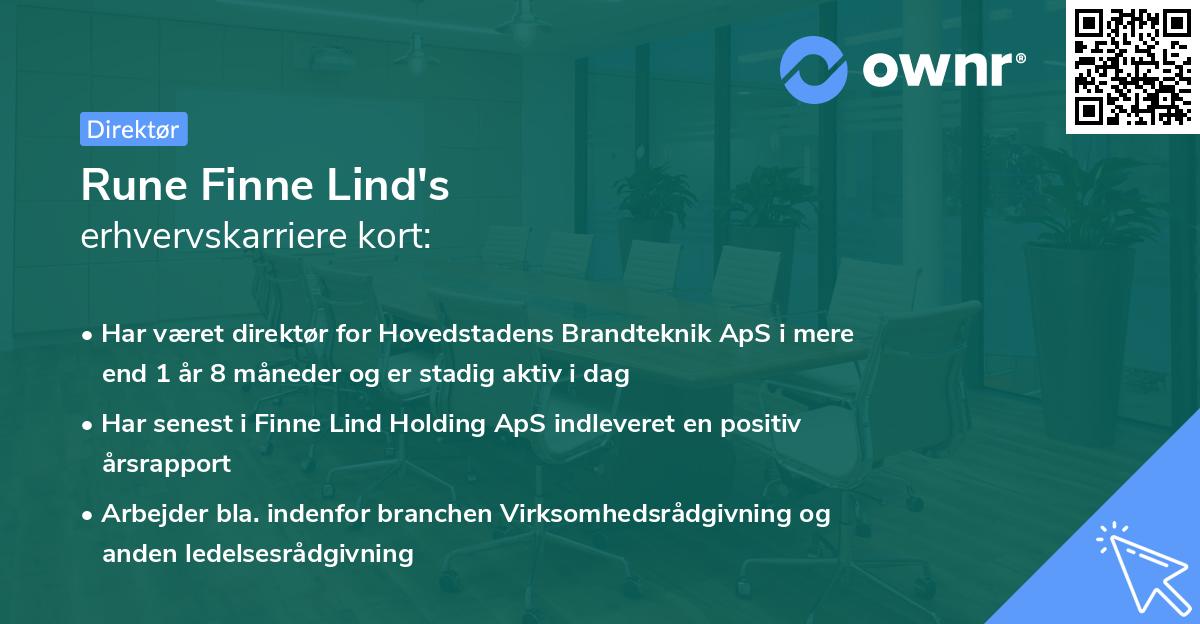 Rune Finne Lind's erhvervskarriere kort