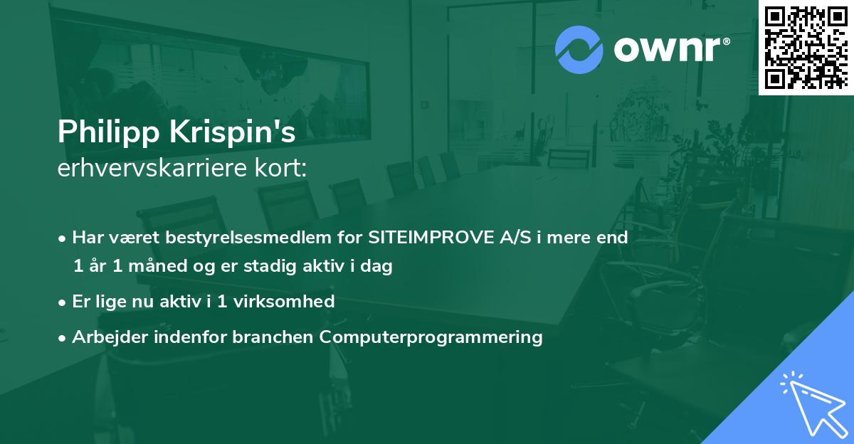 Philipp Krispin's erhvervskarriere kort