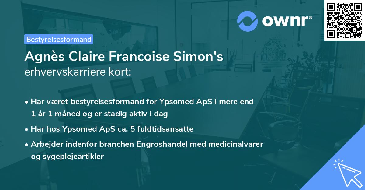 Agnès Claire Francoise Simon's erhvervskarriere kort