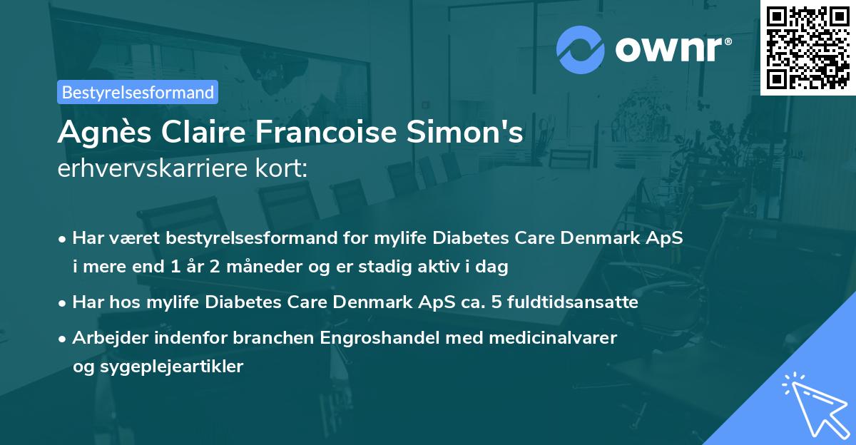 Agnès Claire Francoise Simon's erhvervskarriere kort