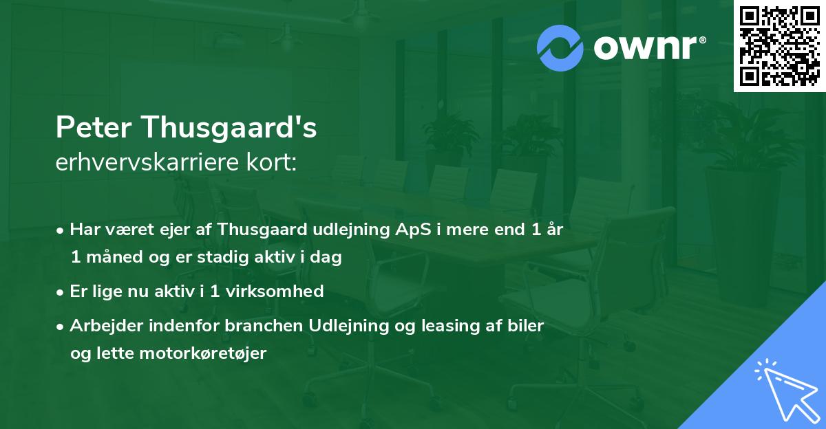 Peter Thusgaard's erhvervskarriere kort
