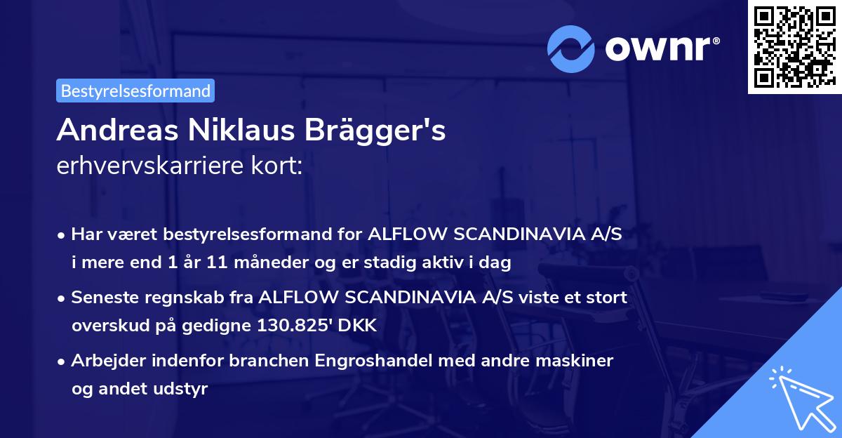 Andreas Niklaus Brägger's erhvervskarriere kort