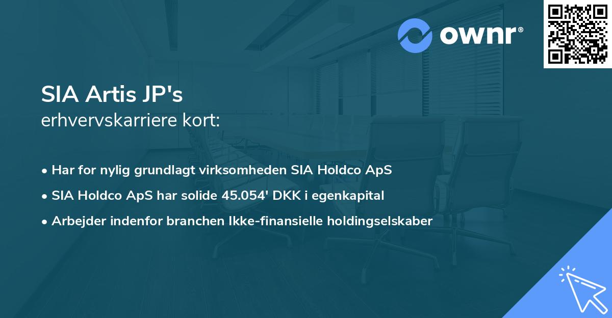 SIA Artis JP's erhvervskarriere kort