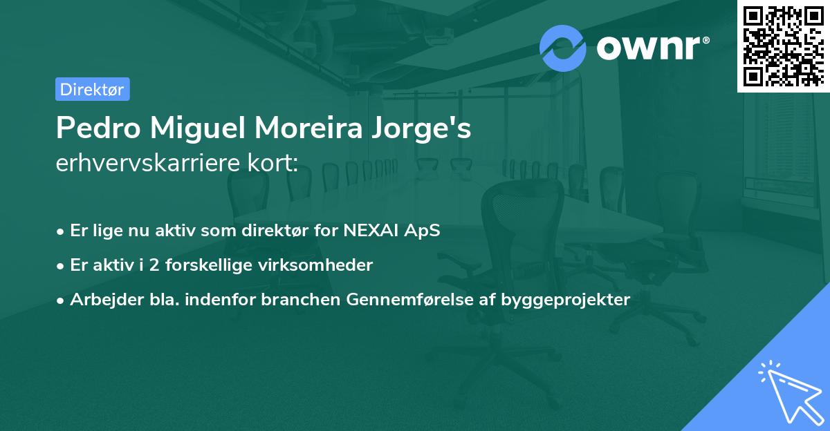 Pedro Miguel Moreira Jorge's erhvervskarriere kort