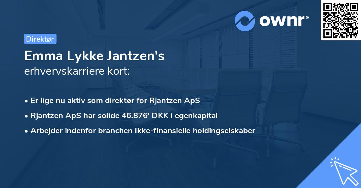 Emma Lykke Jantzen's erhvervskarriere kort
