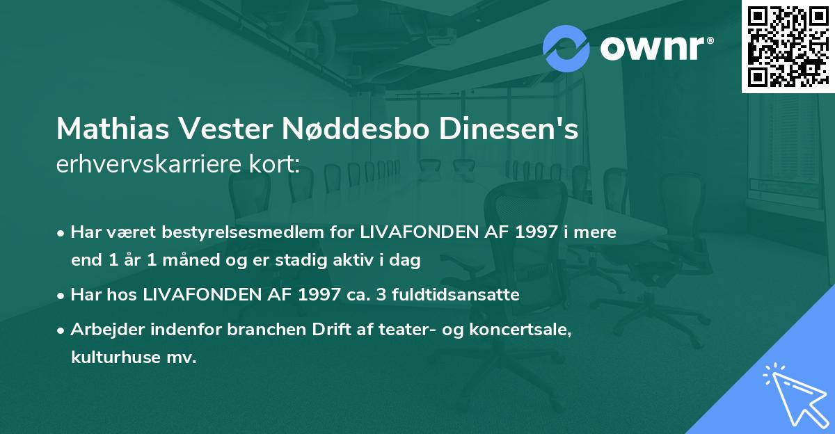 Mathias Vester Nøddesbo Dinesen's erhvervskarriere kort