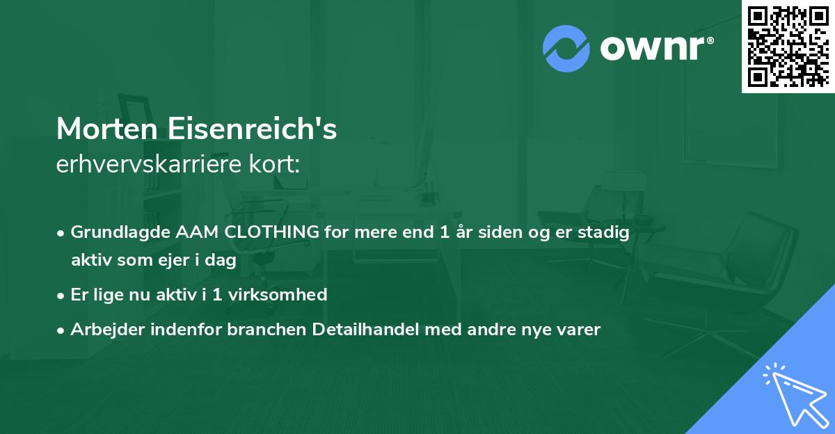Morten Eisenreich's erhvervskarriere kort