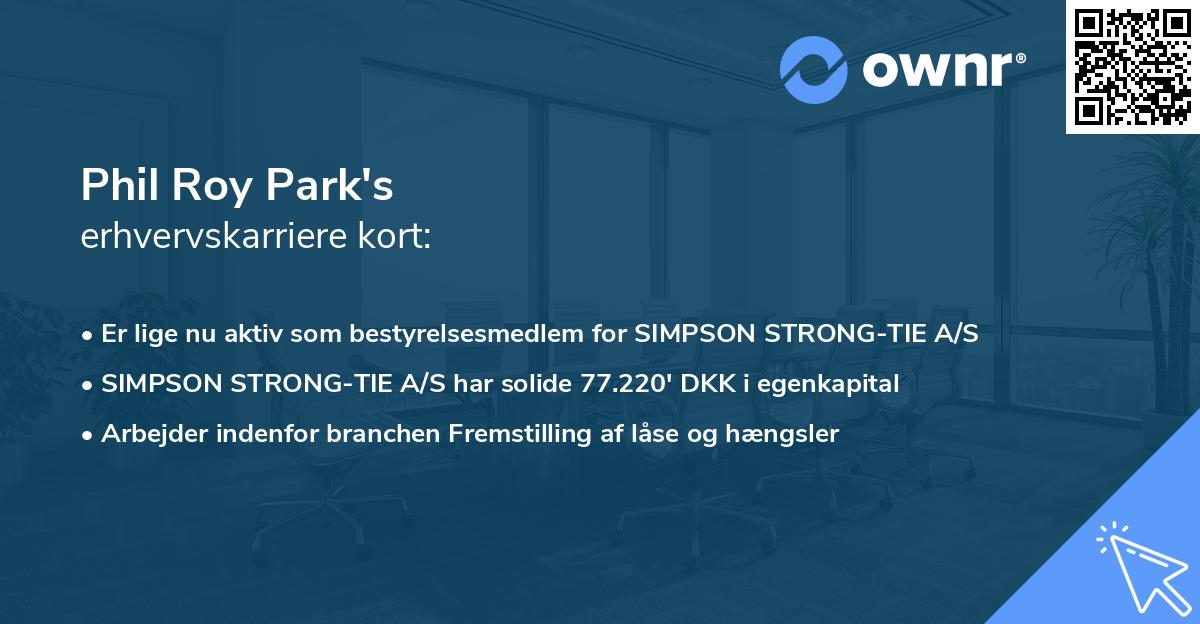 Phil Roy Park's erhvervskarriere kort