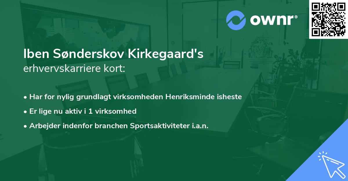Iben Sønderskov Kirkegaard's erhvervskarriere kort