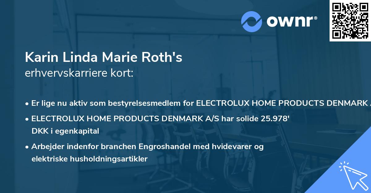 Karin Linda Marie Roth's erhvervskarriere kort
