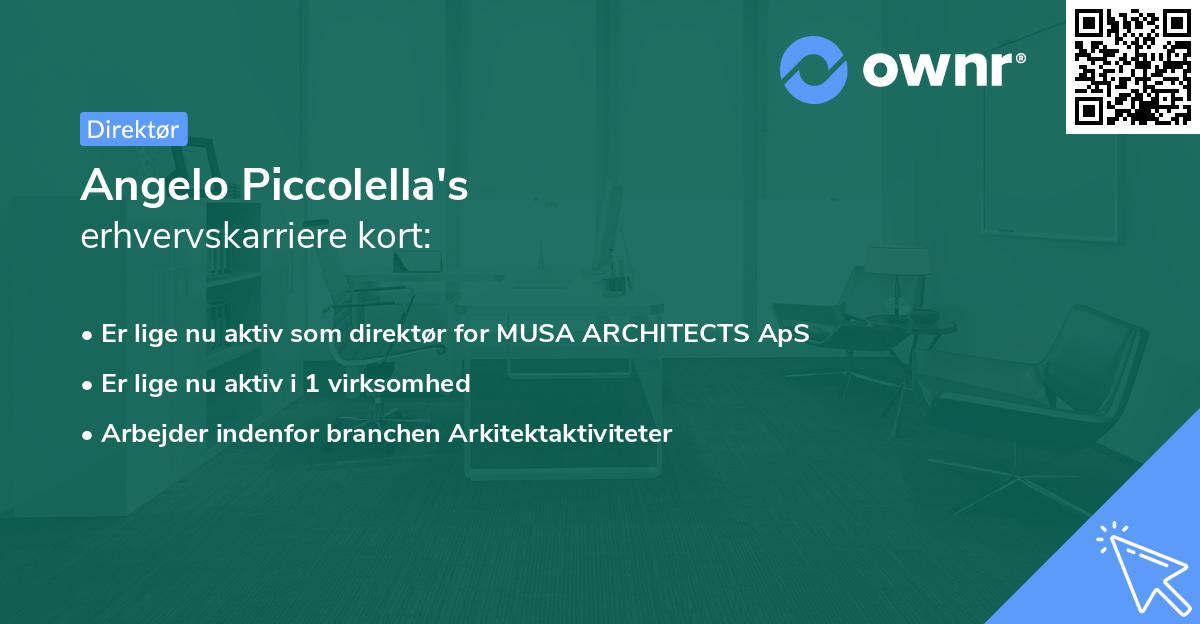 Angelo Piccolella's erhvervskarriere kort