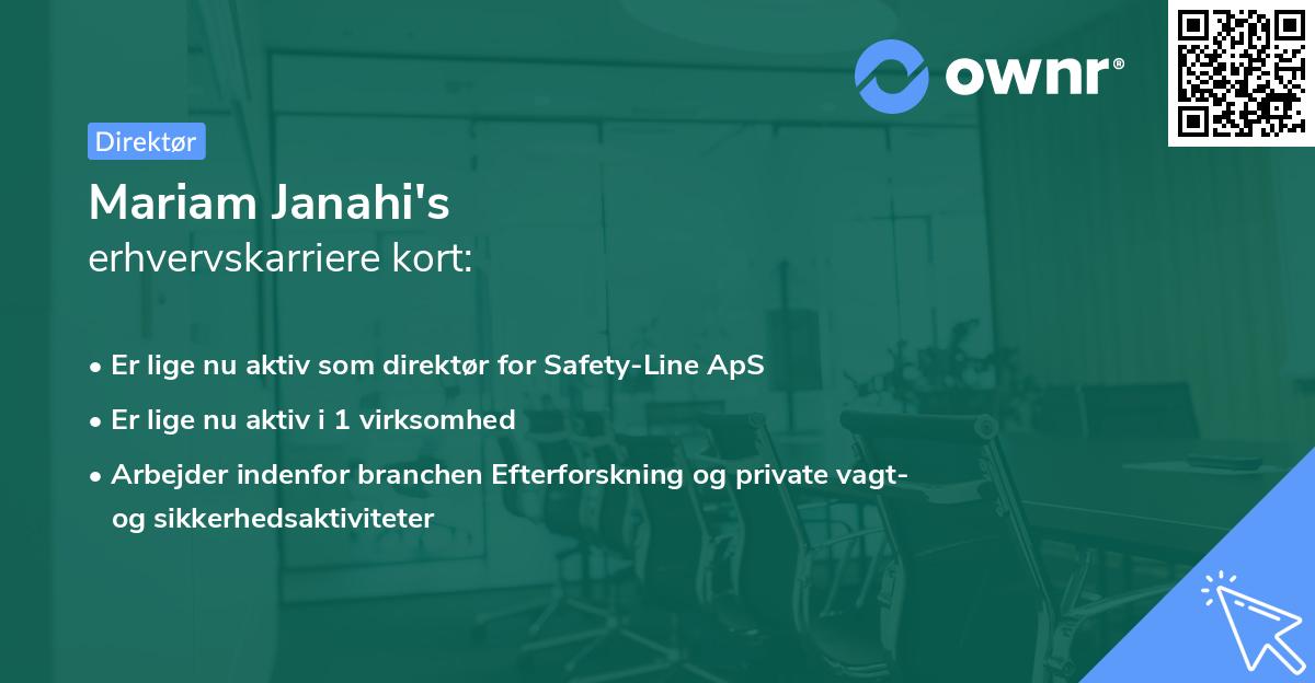 Mariam Janahi's erhvervskarriere kort