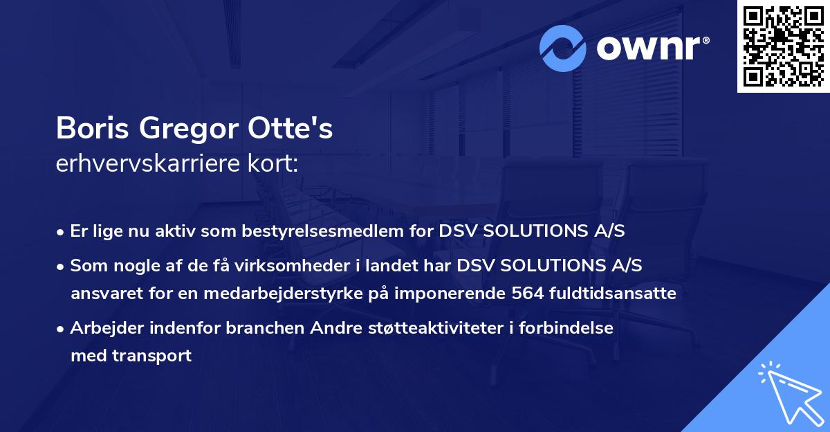 Boris Gregor Otte's erhvervskarriere kort