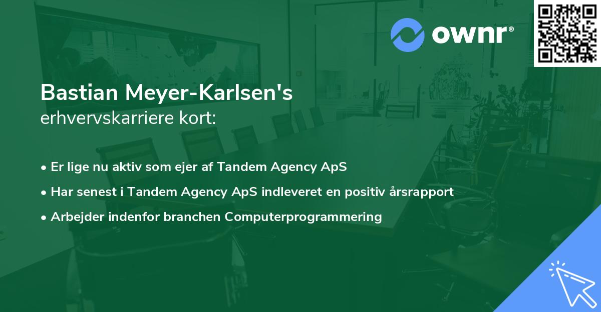 Bastian Meyer-Karlsen's erhvervskarriere kort