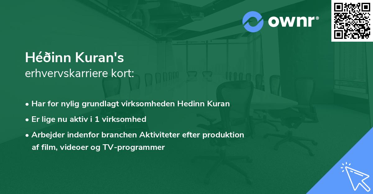 Héðinn Kuran's erhvervskarriere kort