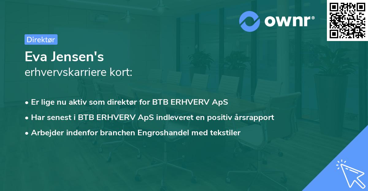 Eva Jensen's erhvervskarriere kort