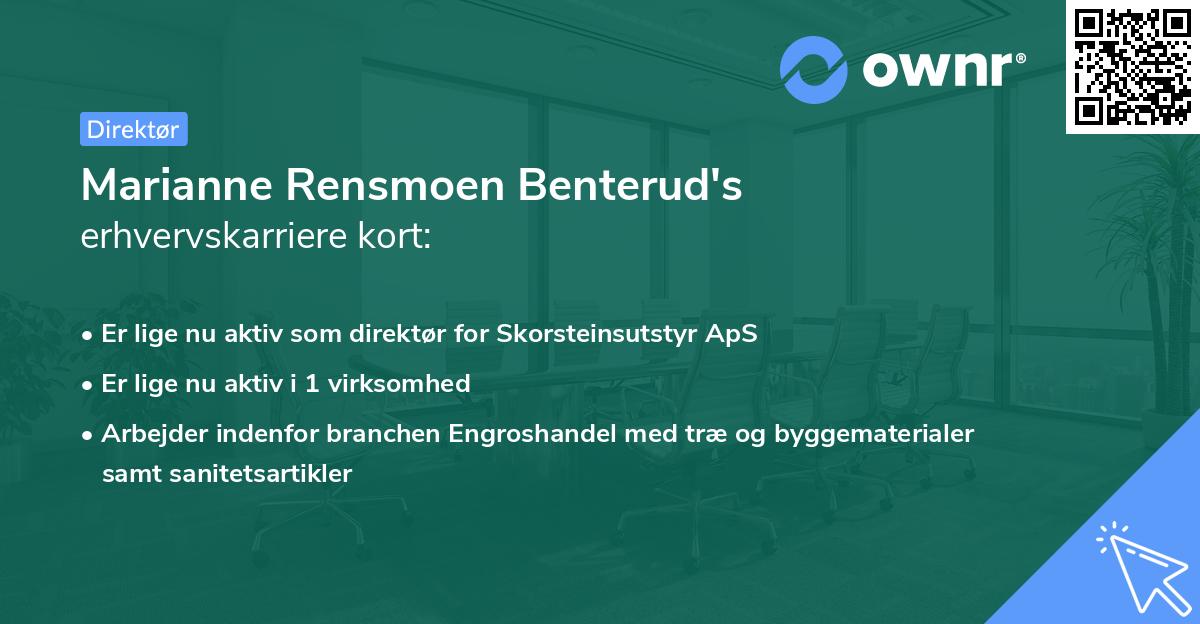 Marianne Rensmoen Benterud's erhvervskarriere kort