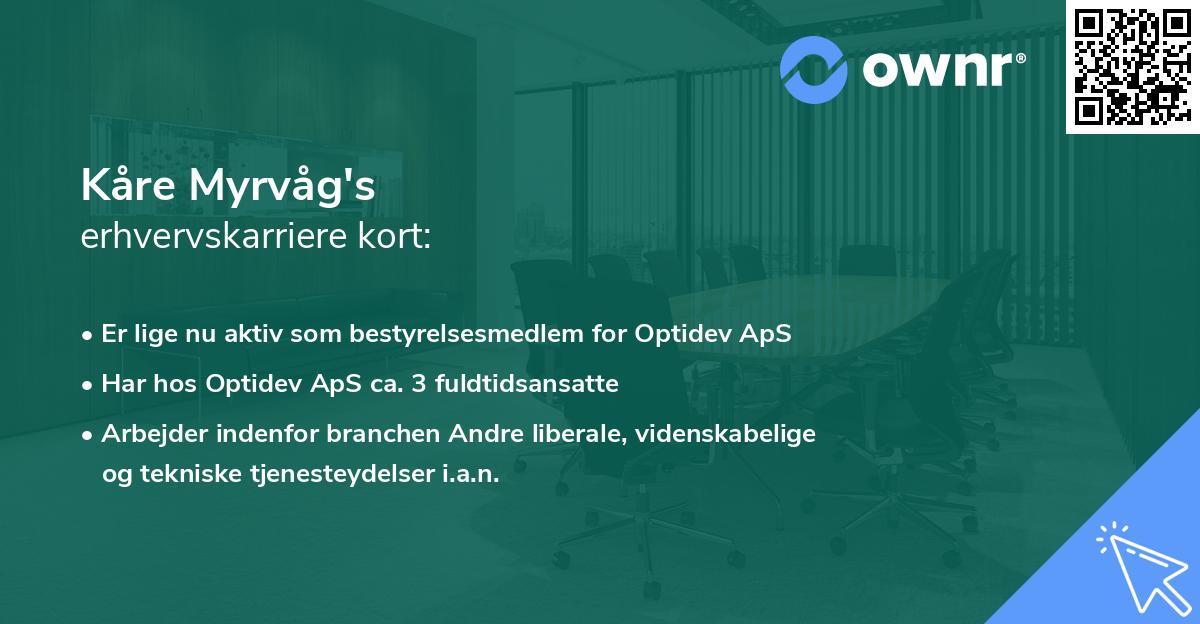 Kåre Myrvåg's erhvervskarriere kort