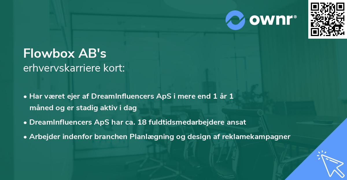 Flowbox AB's erhvervskarriere kort